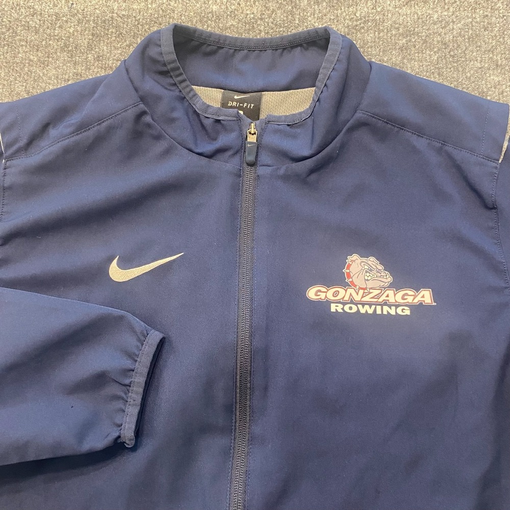 Gonzaga Bulldogs Nike Dri Fit Full Zip Rowing Jacket Mens Small Mesh Lined